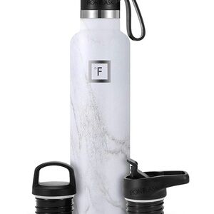 IRON °FLASK 24 oz 3 Lids Leak Proof Vacuum Insulated Stainless Steel Bottle NWT